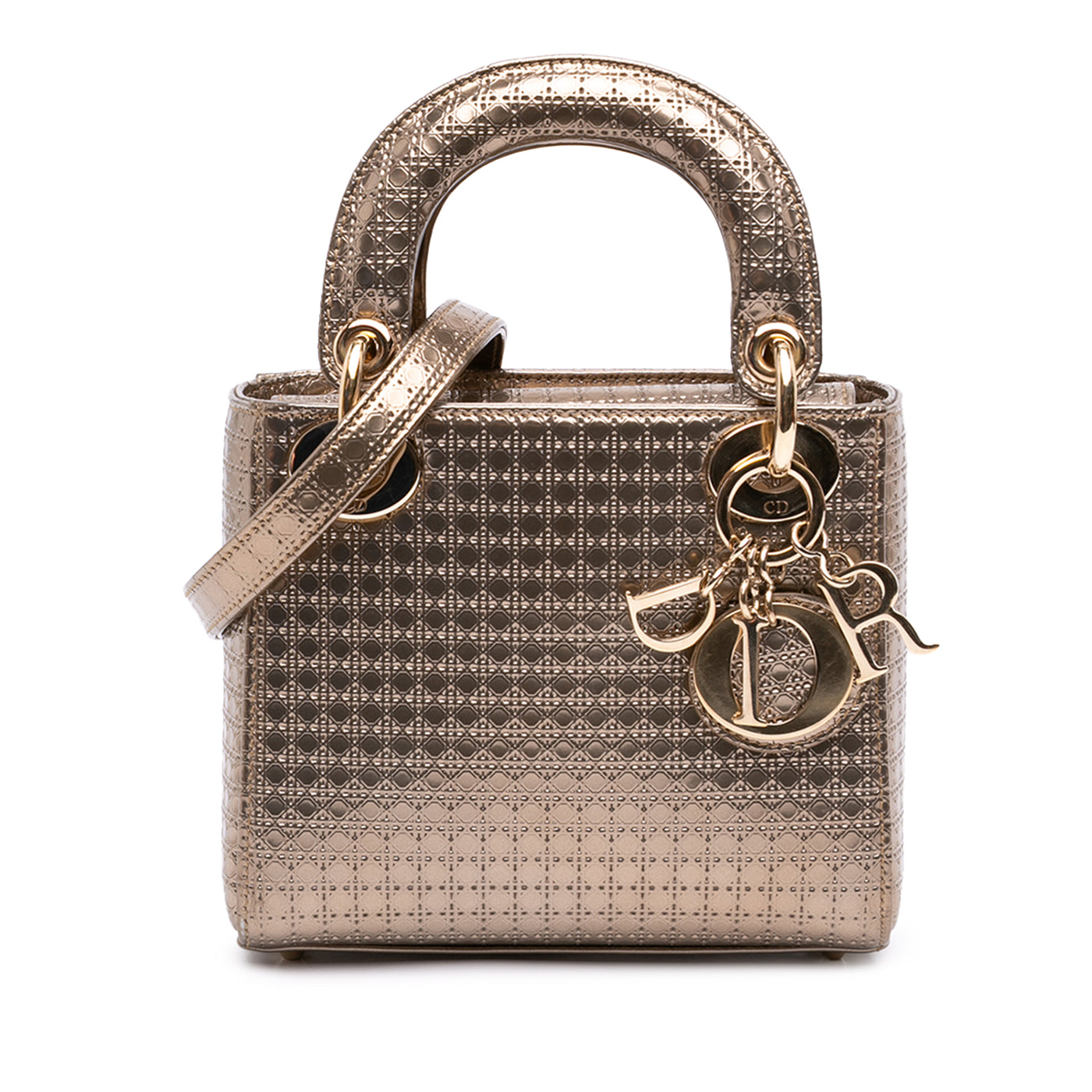 Mini Metallic Patent Microcannage Lady Dior - Image 1