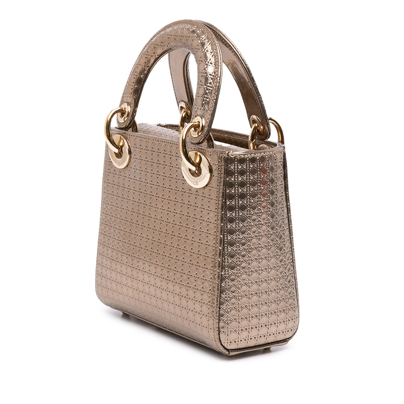 Mini Metallic Patent Microcannage Lady Dior - Image 2