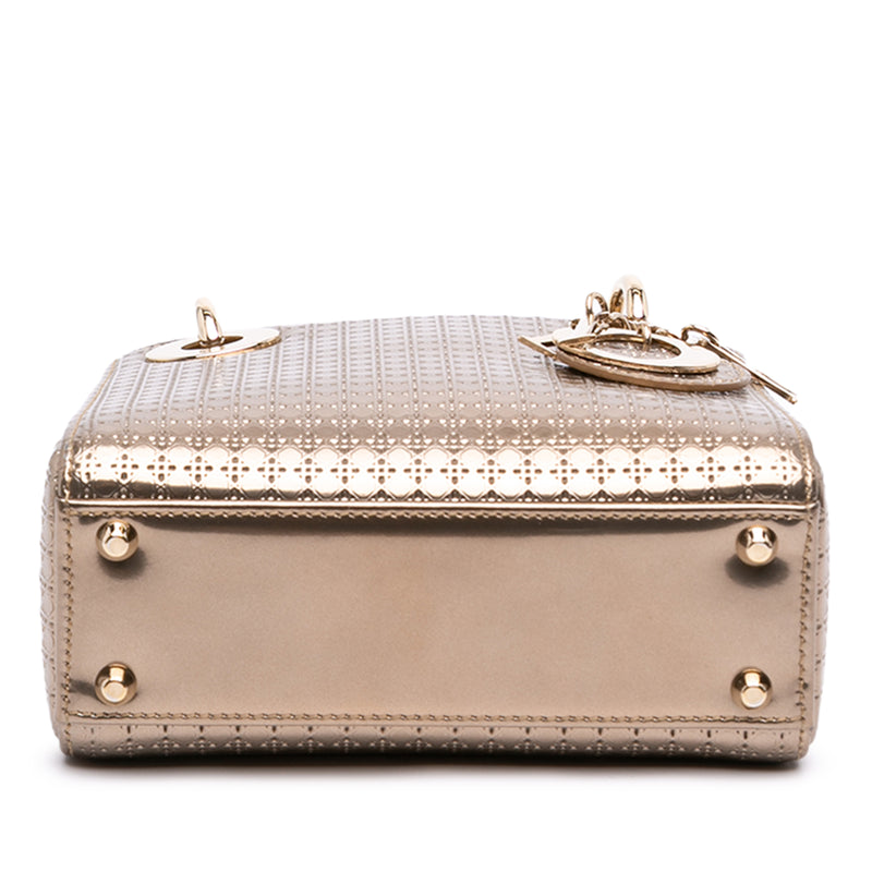 Mini Metallic Patent Microcannage Lady Dior - Image 3