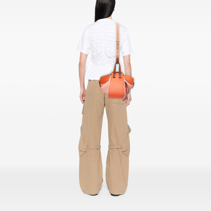 Small Tricolor Soft Grained Calfskin Hammock Bag - Image 7
