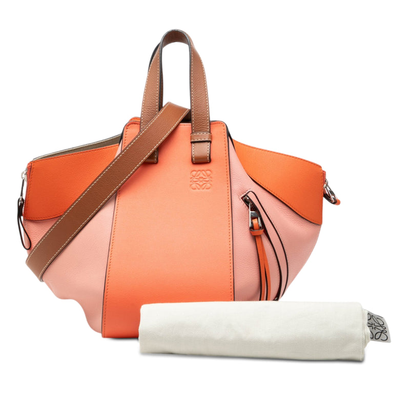 Small Tricolor Soft Grained Calfskin Hammock Bag - Image 8