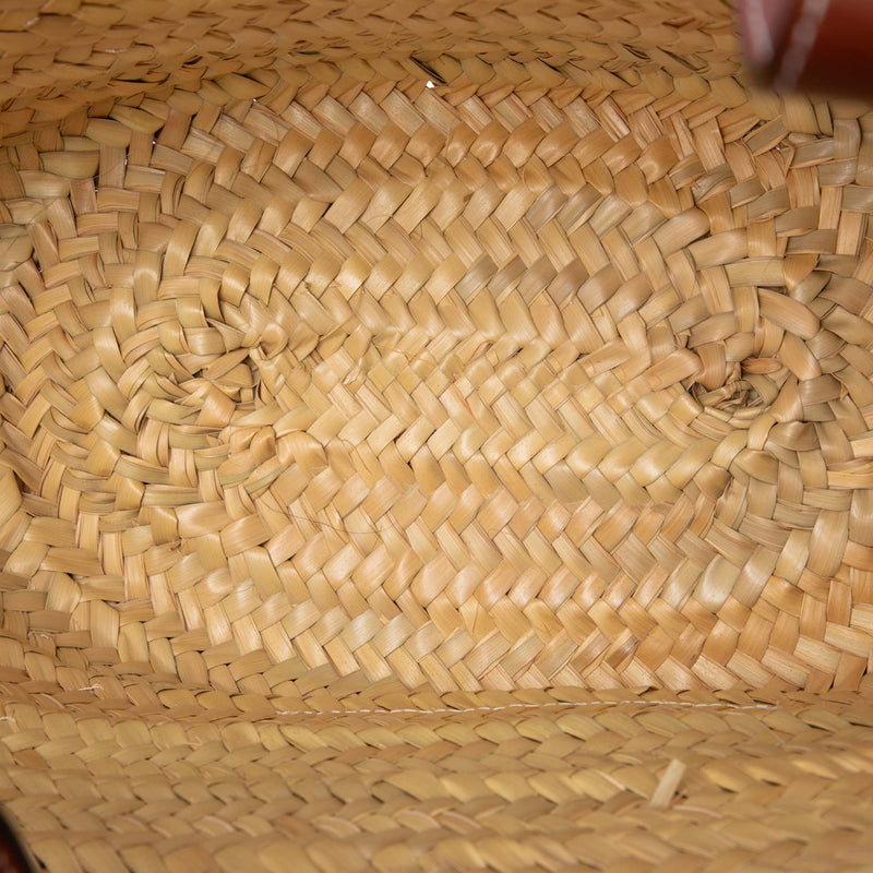 Large Floral Embroidered Raffia Basket Tote - Image 4