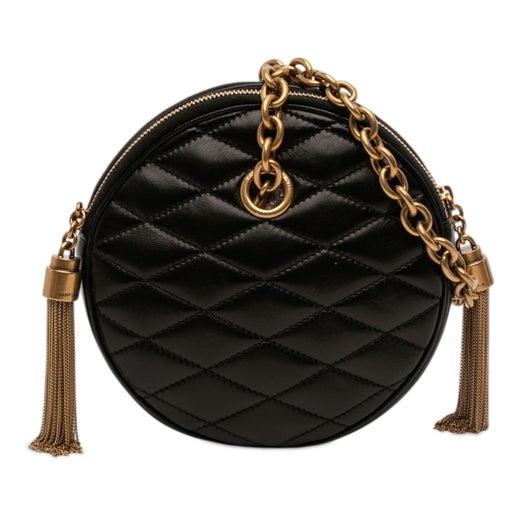 Quilted Le Maillon Round Tassel Chain Crossbody - Image 1
