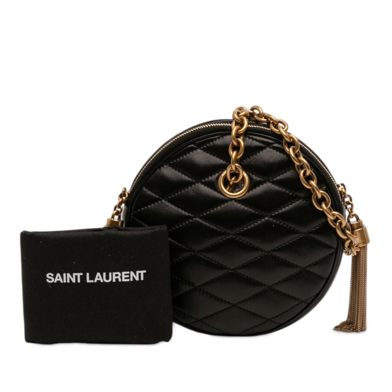 Quilted Le Maillon Round Tassel Chain Crossbody - Image 8