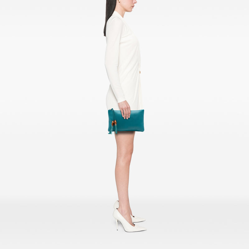Calfskin Bamboo Clutch - Image 7
