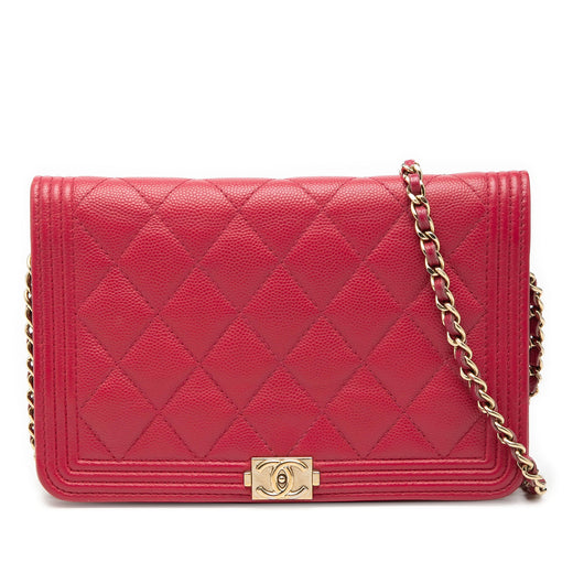 Quilted Caviar Boy Wallet on Chain - Image 1