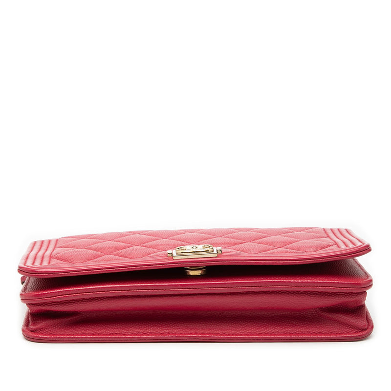 Quilted Caviar Boy Wallet on Chain - Image 3