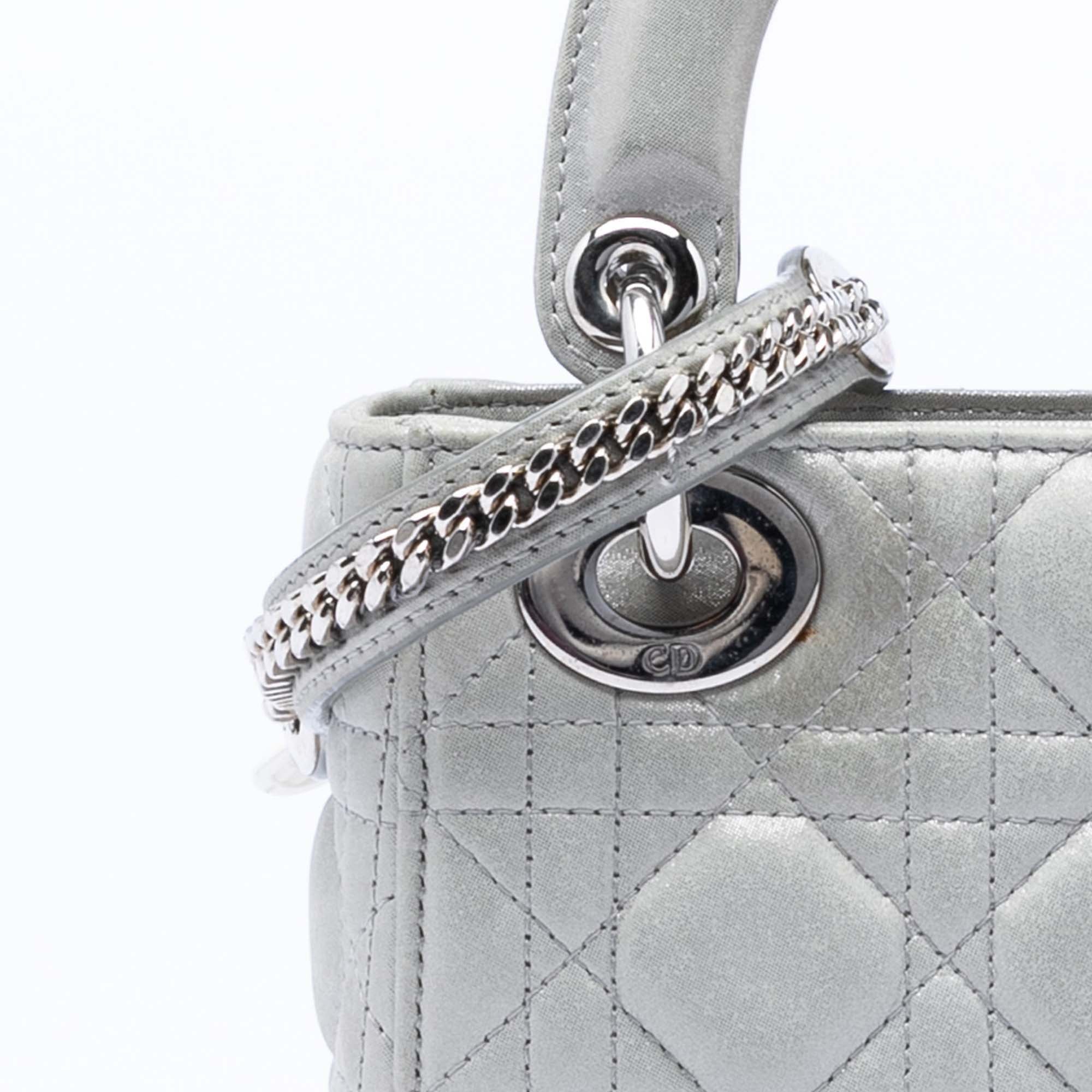 Mini Iridescent Lambskin Cannage Lady Dior - Image 8