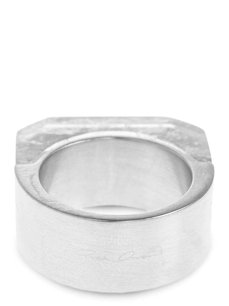 Rick Owens Double Crystal Hollywood Ring — Silver Rings