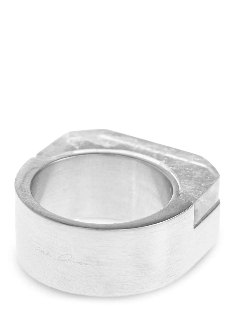 Rick Owens Double Crystal Hollywood Ring — Silver Rings