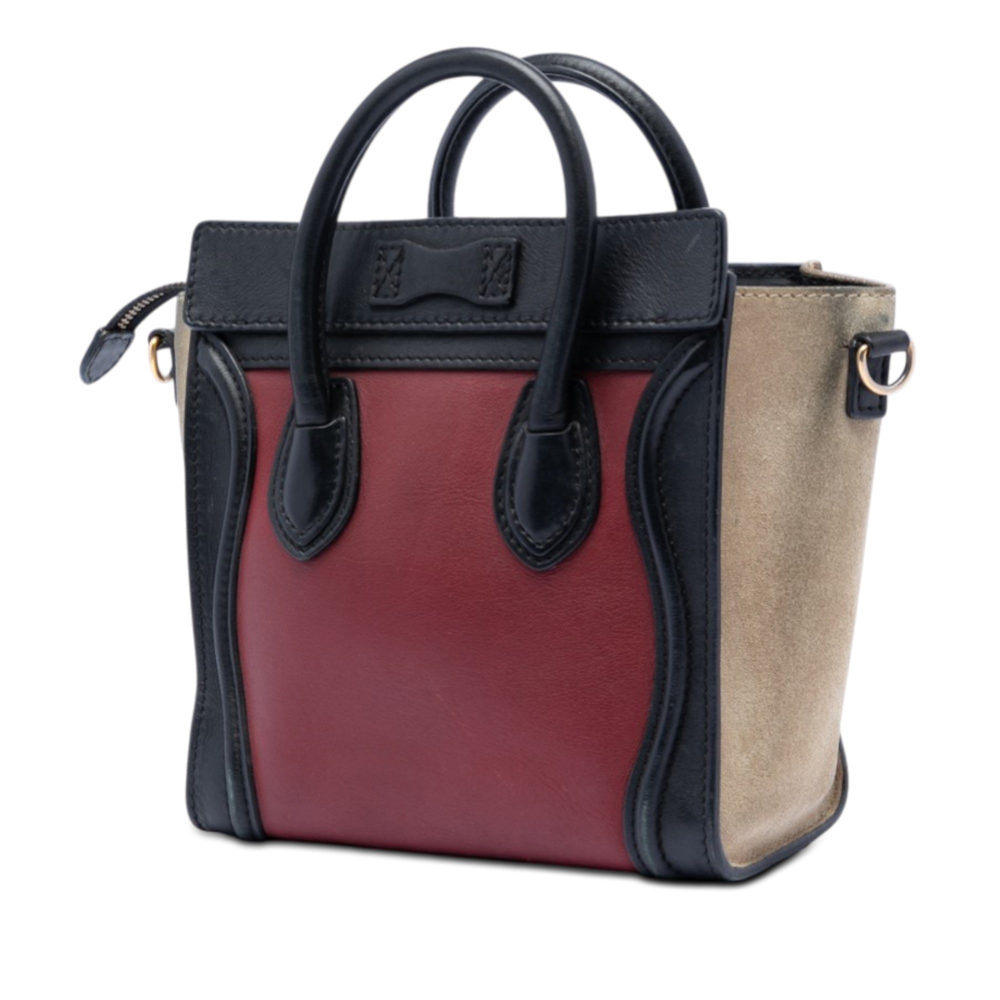 Nano Tricolor Calfskin and Suede Luggage Tote - Image 2