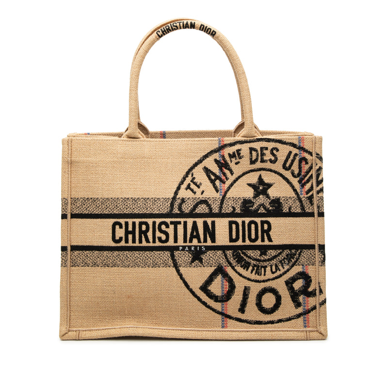 Medium Jute Embroidered Book Tote