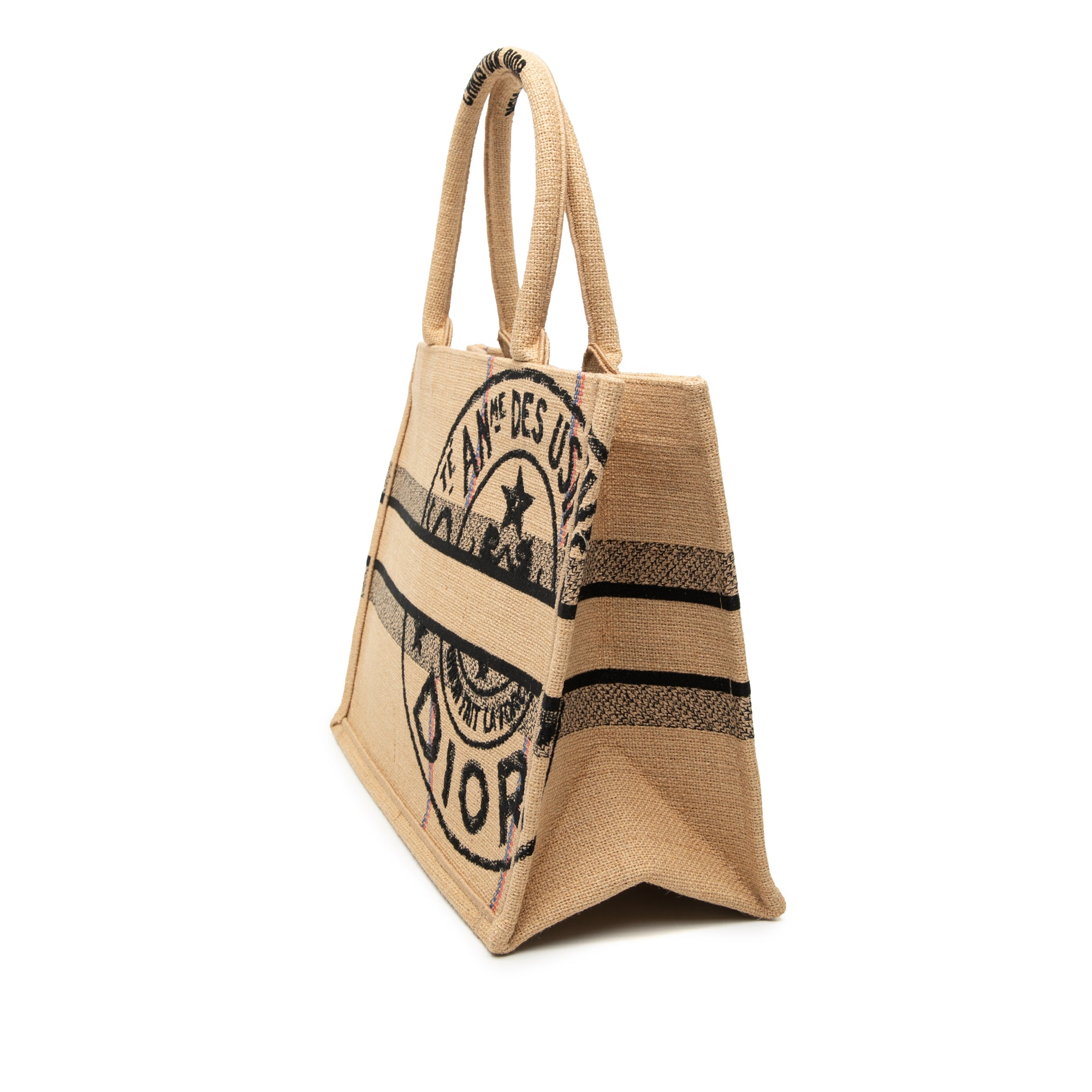 Medium Jute Embroidered Book Tote - Image 2