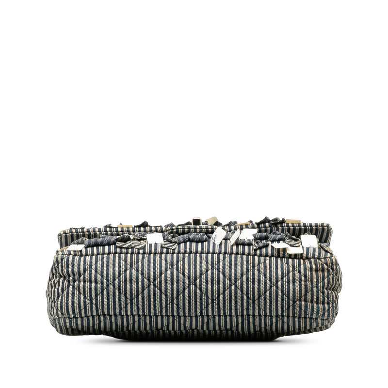 Medium Cotton Striped Double Flap - Image 4