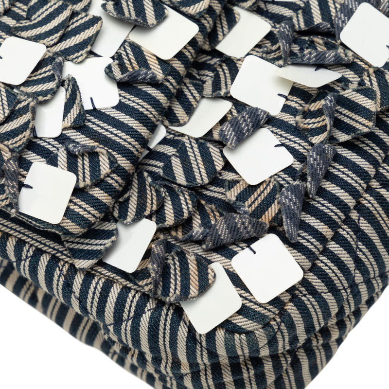 Medium Cotton Striped Double Flap - Image 9