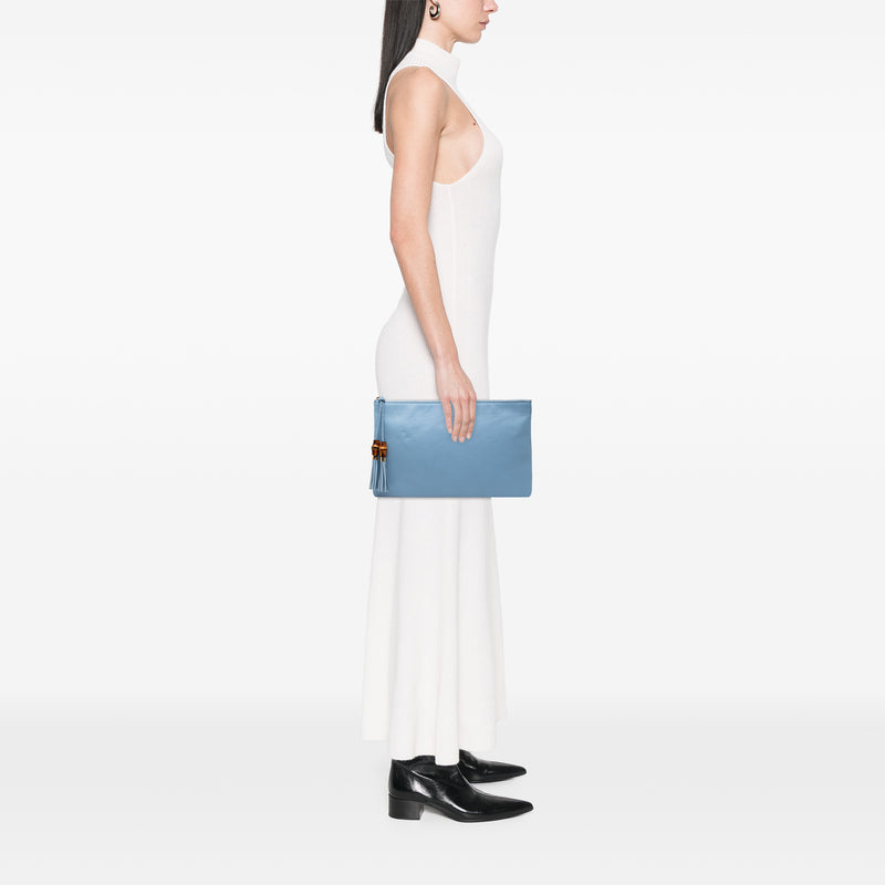 Calfskin Bamboo Tassel Clutch - Image 8