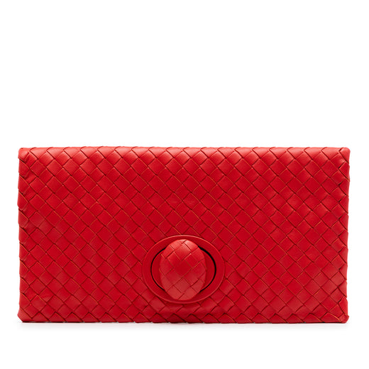 Nappa Intrecciato Turn Lock Clutch - Image 1