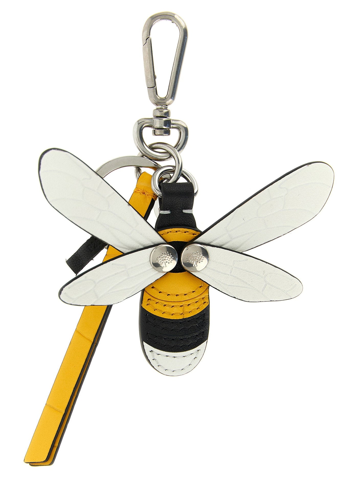 Mulberry Bee-Shaped Leather Key Case — Yellow Fine Calf Keychains