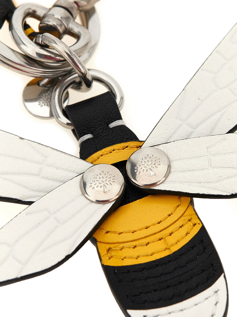 Mulberry Bee-Shaped Leather Key Case — Yellow Fine Calf Keychains