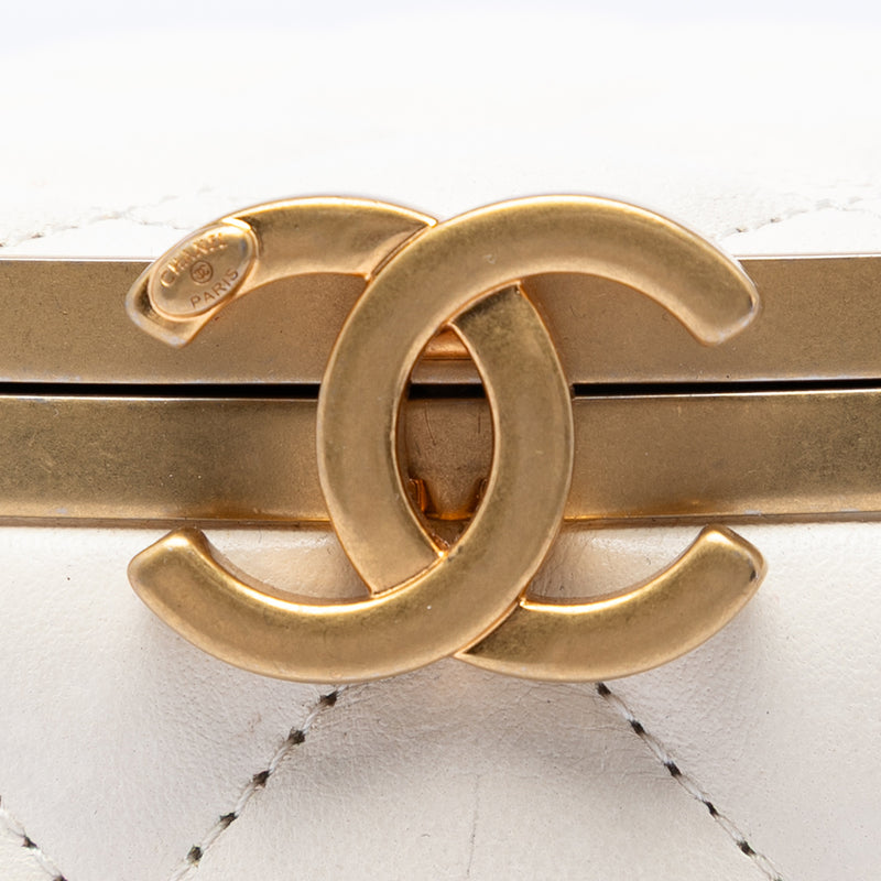 Small Quilted Lambskin Crown Box Bag - Image 5
