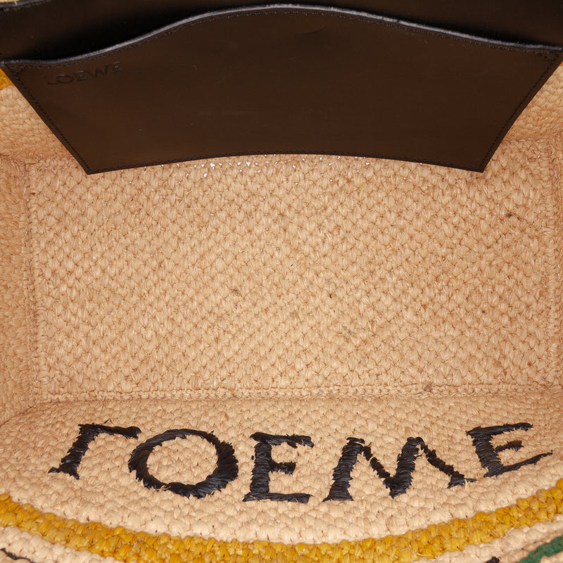 Paulas Ibiza Medium Raffia Striped Font Tote - Image 4