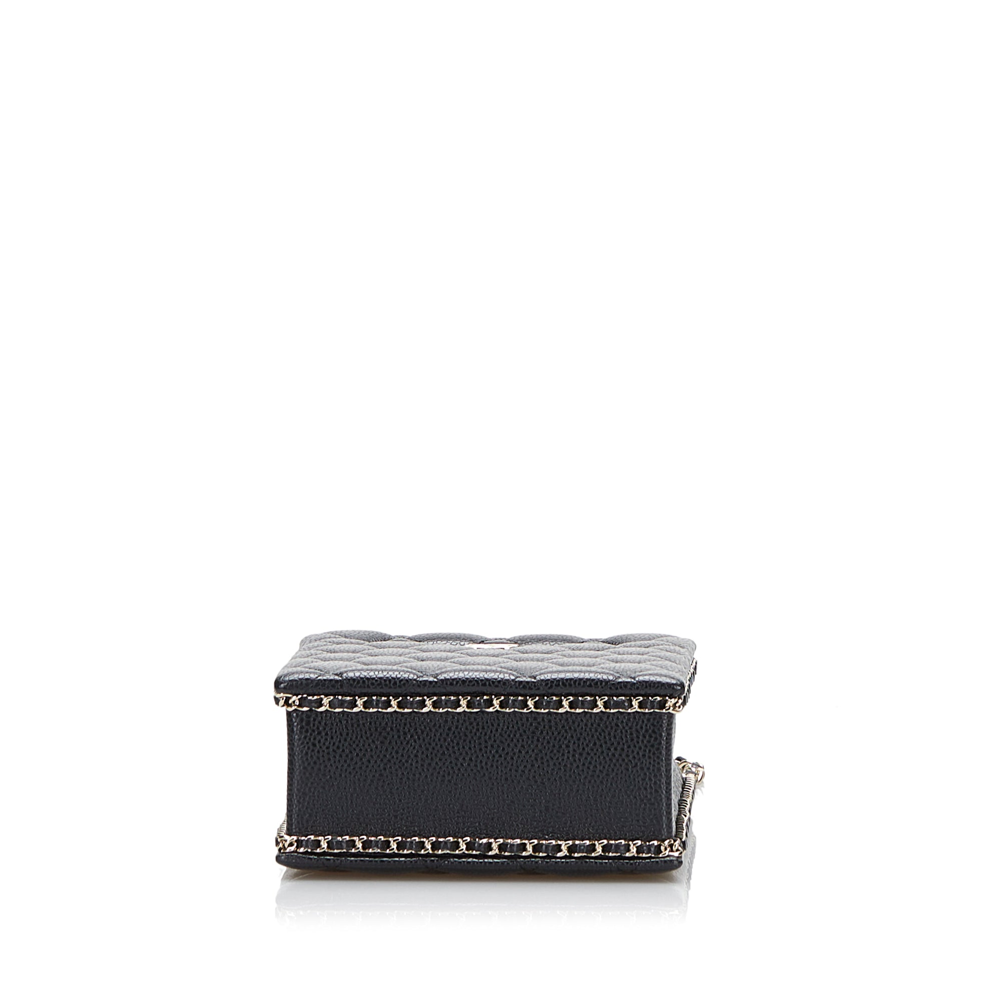 Mini Caviar Chain Around Cut Out Evening Bag - Image 4