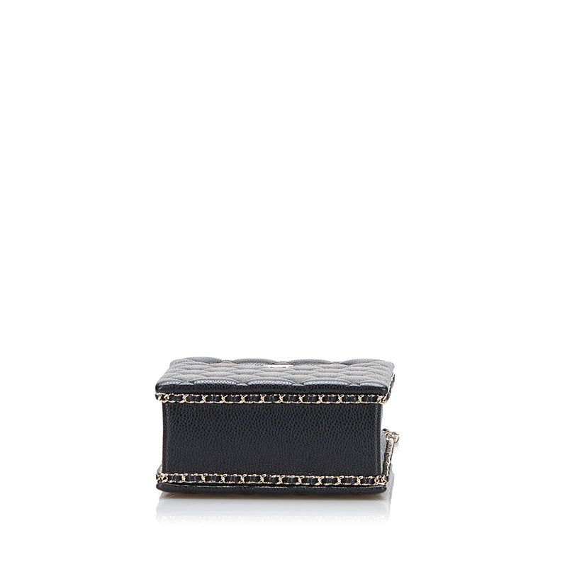 Mini Caviar Chain Around Cut Out Evening Bag - Image 4