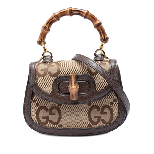 Mini Jumbo GG Canvas 1947 Bamboo Top Handle Bag - Image 1