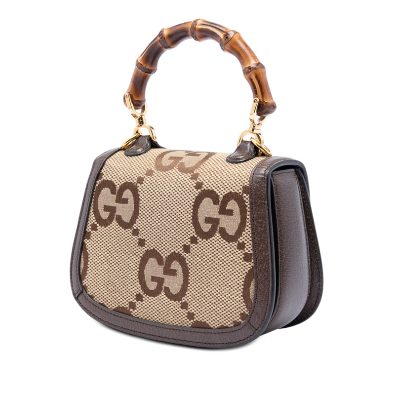 Mini Jumbo GG Canvas 1947 Bamboo Top Handle Bag - Image 2