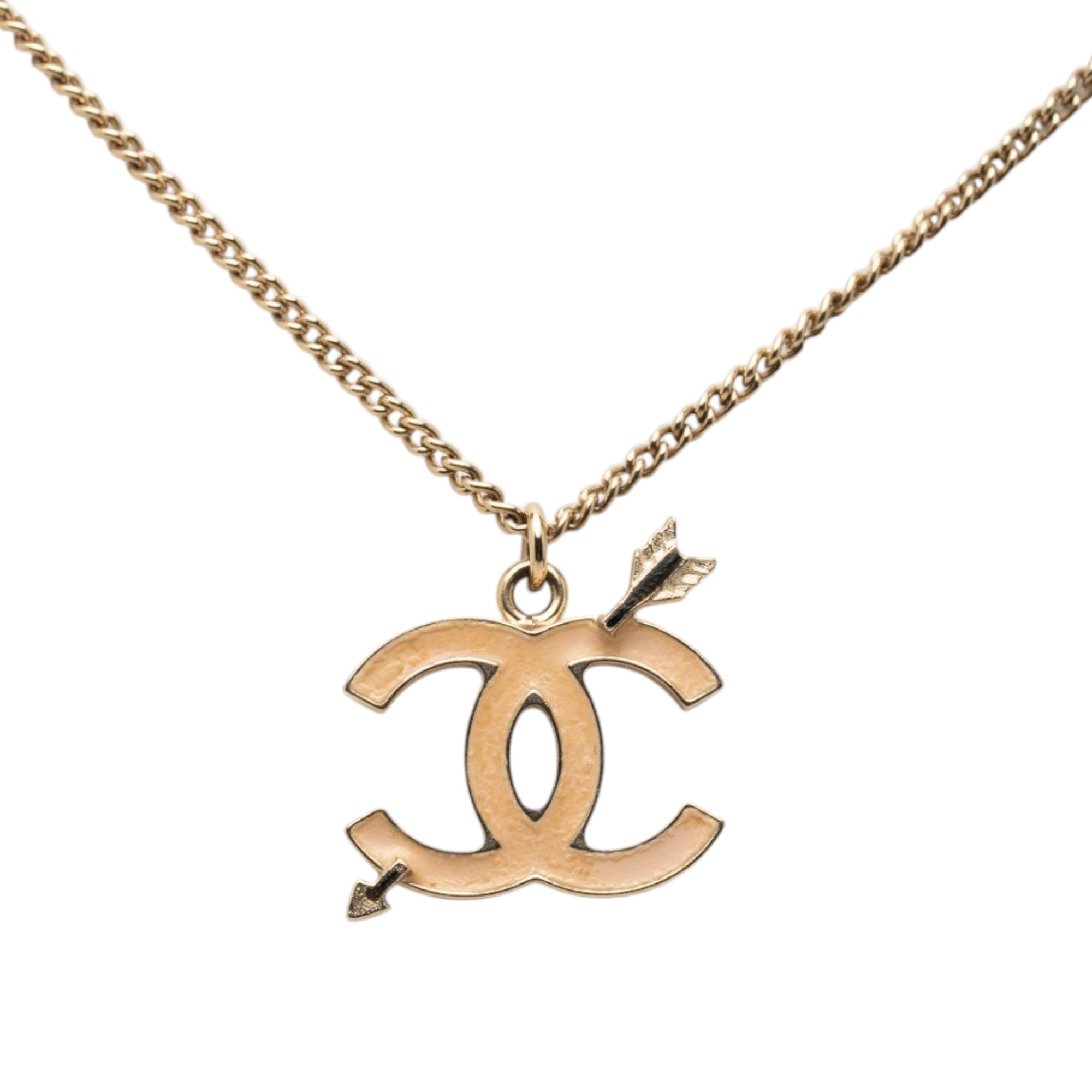 CC Gold Plated Enamel Arrow Pendant Necklace - Image 2