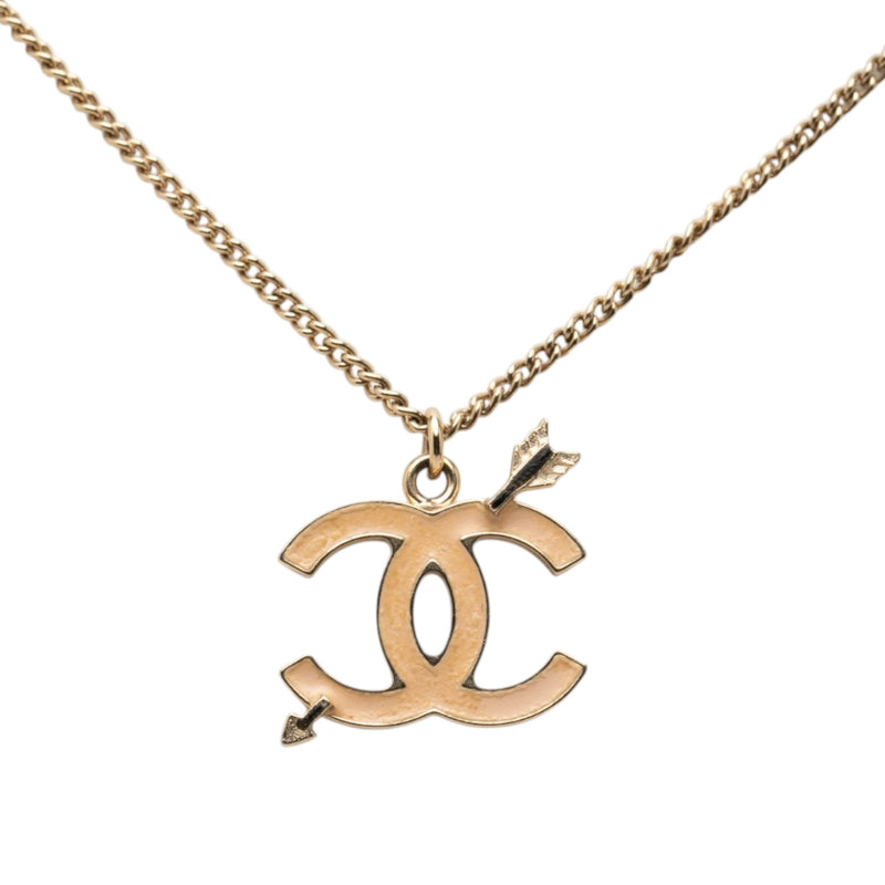 CC Gold Plated Enamel Arrow Pendant Necklace - Image 2