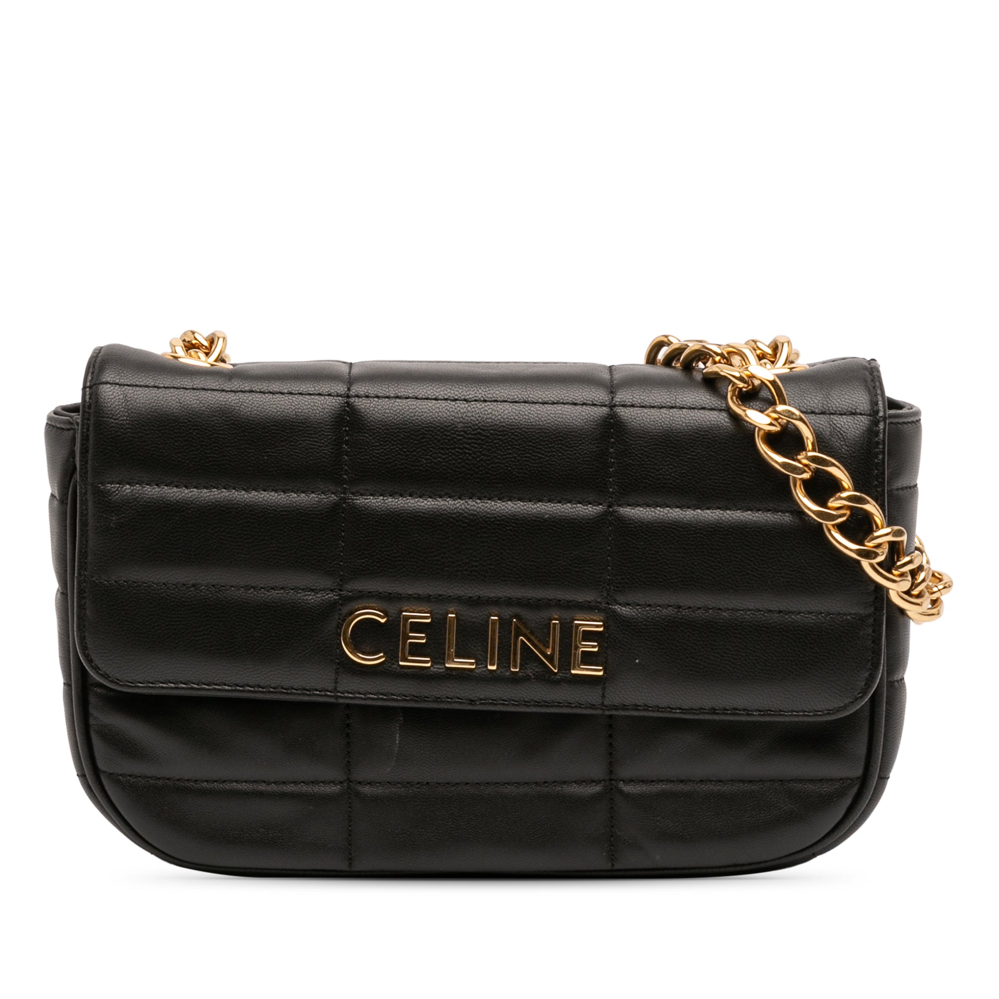 Matelasse Goatskin Monochrome Chain Shoulder Bag - Image 1
