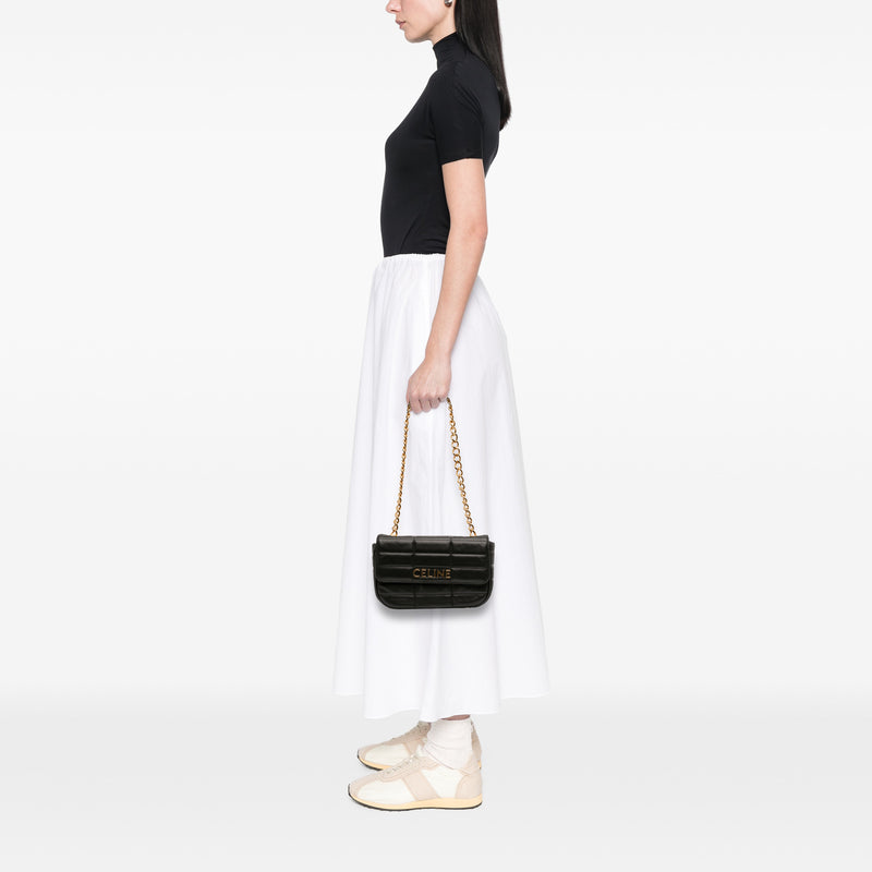 Matelasse Goatskin Monochrome Chain Shoulder Bag - Image 10