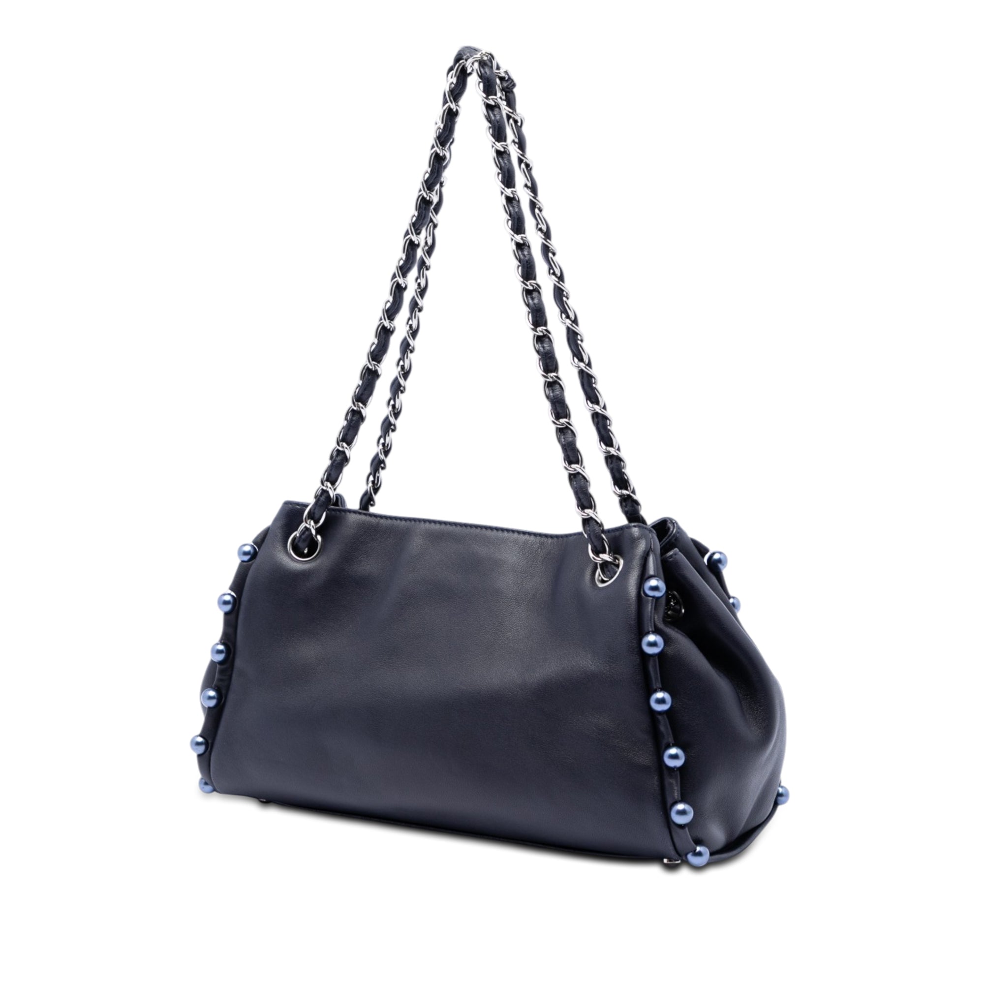 Small Lambskin Pearl Obsession Accordion Tote - Image 2