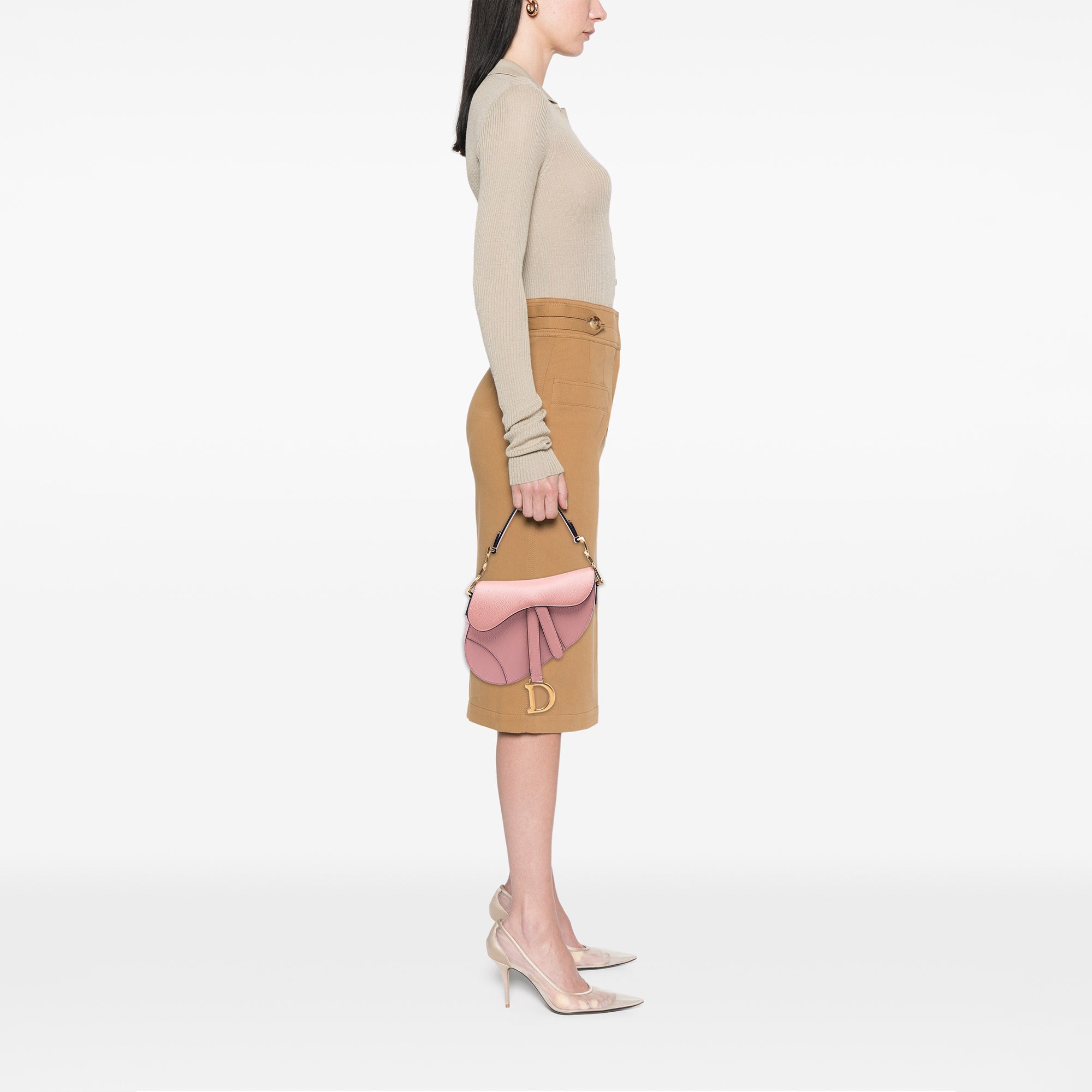 Mini Grained Calfskin Saddle Bag - Image 5
