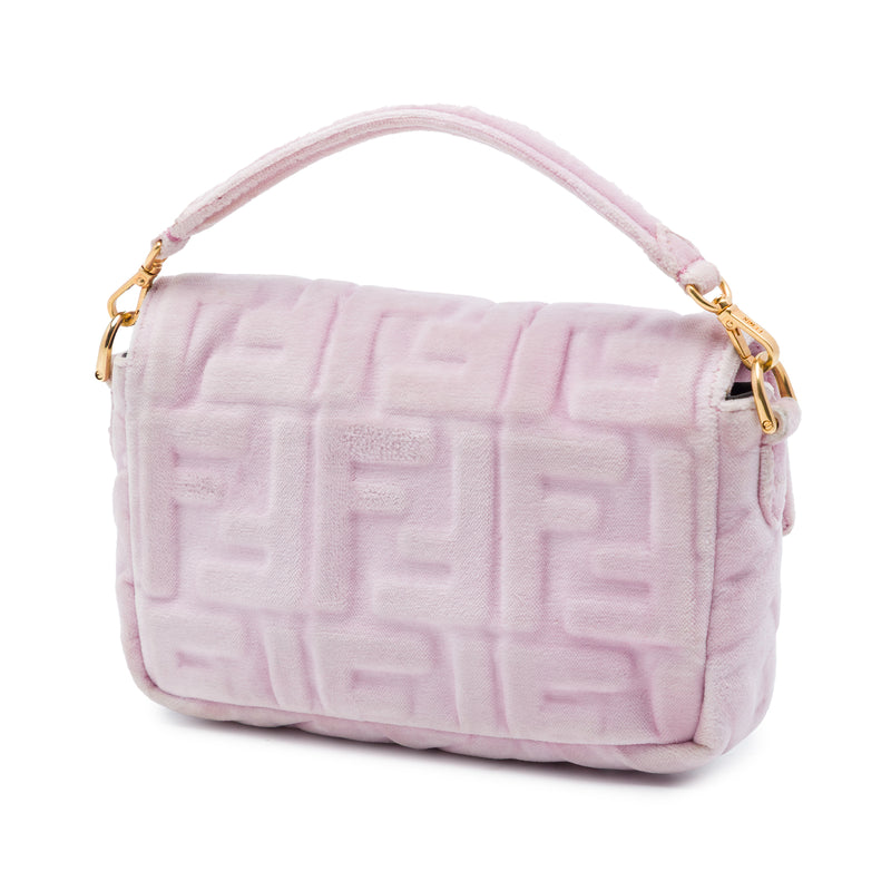 Mini Zucca Embossed Velvet Baguette Satchel - Image 2
