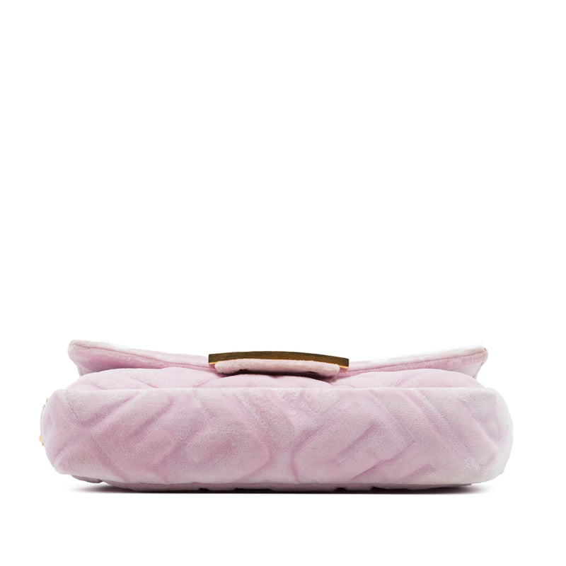 Mini Zucca Embossed Velvet Baguette Satchel - Image 3