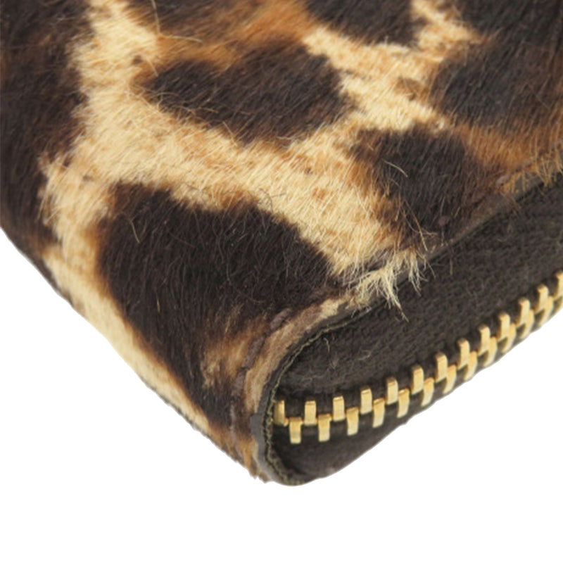 Pony Hair Leopard Print Zip Around Wallet - Image 24