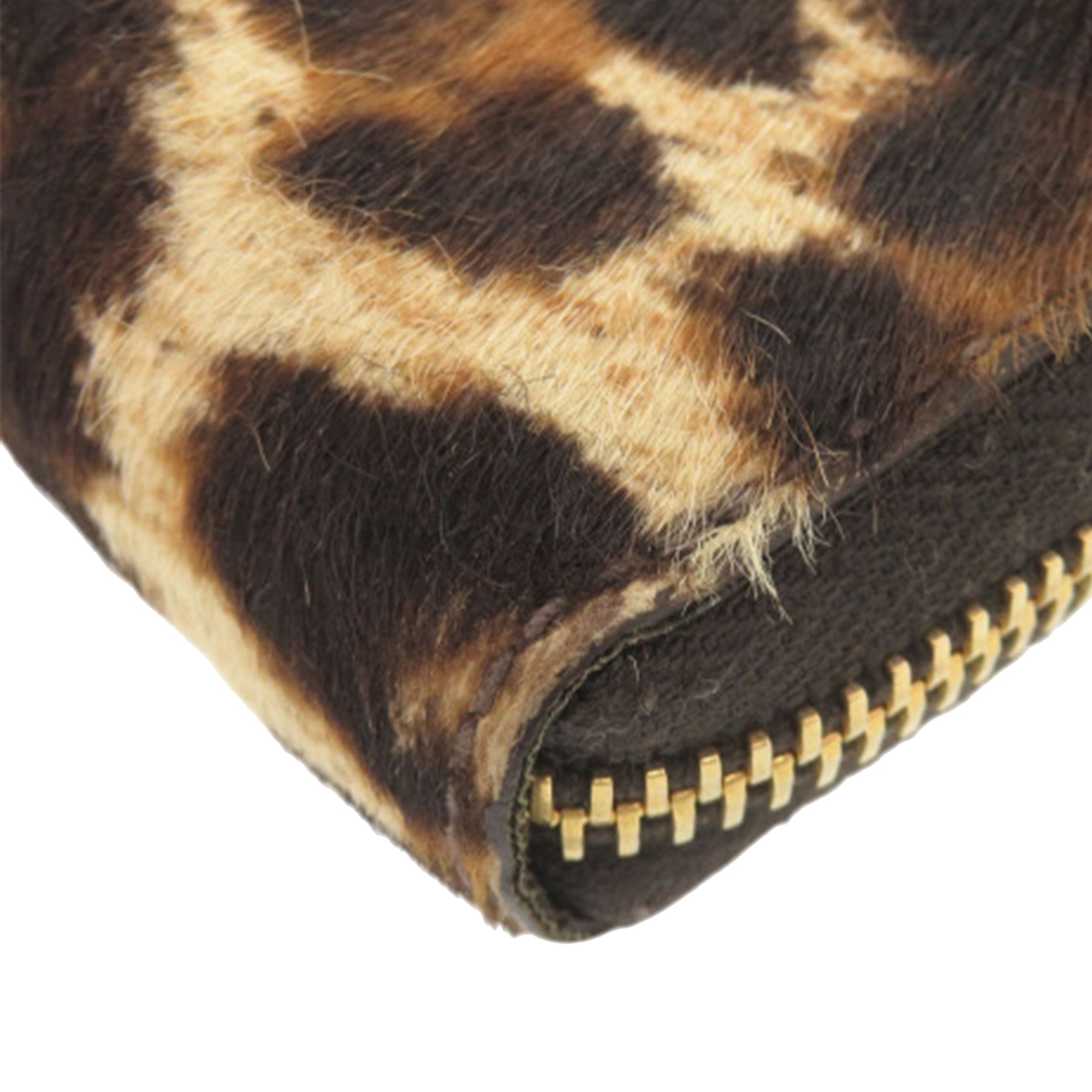 Pony Hair Leopard Print Zip Around Wallet - Image 24