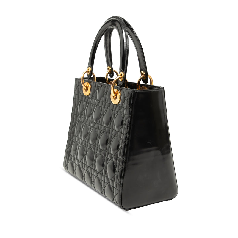 Medium Patent Cannage Lady Dior - Image 2