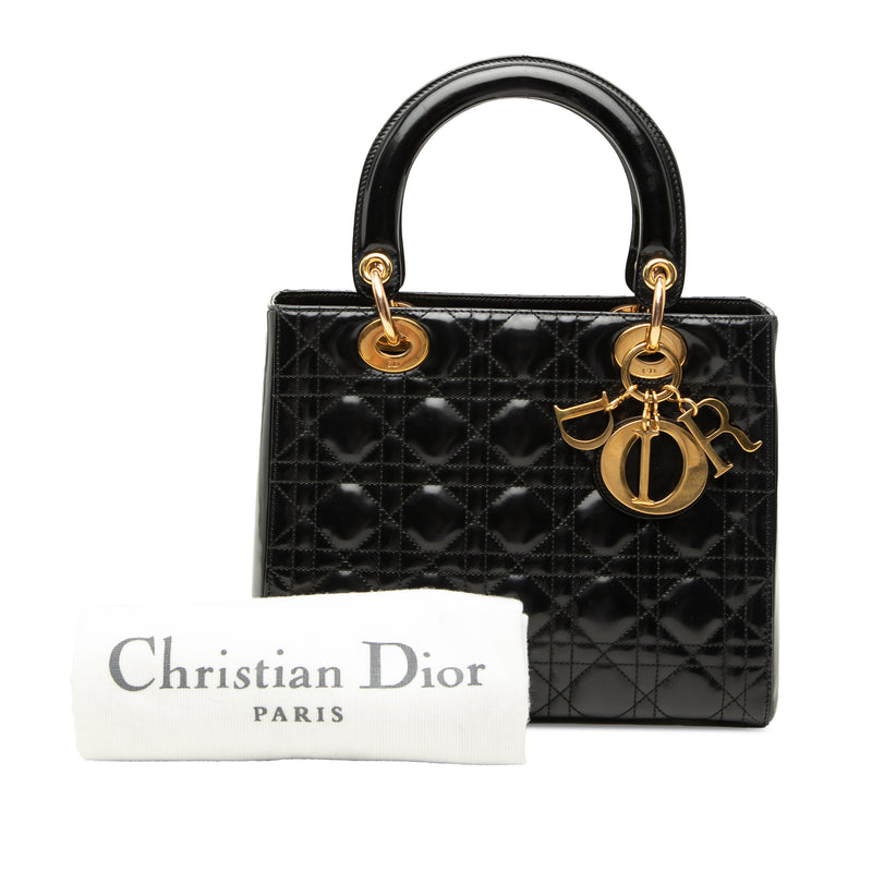 Medium Patent Cannage Lady Dior - Image 8