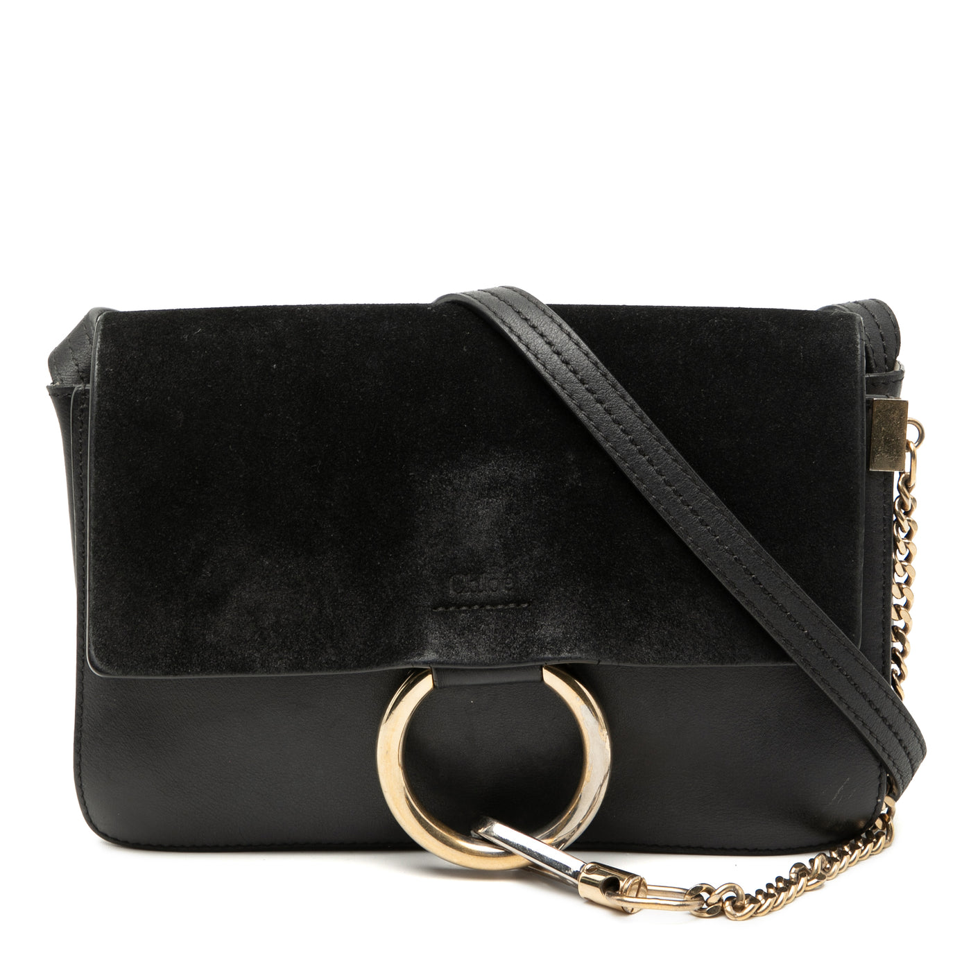 Small Suede and Calfskin Faye Crossbody - Image 1