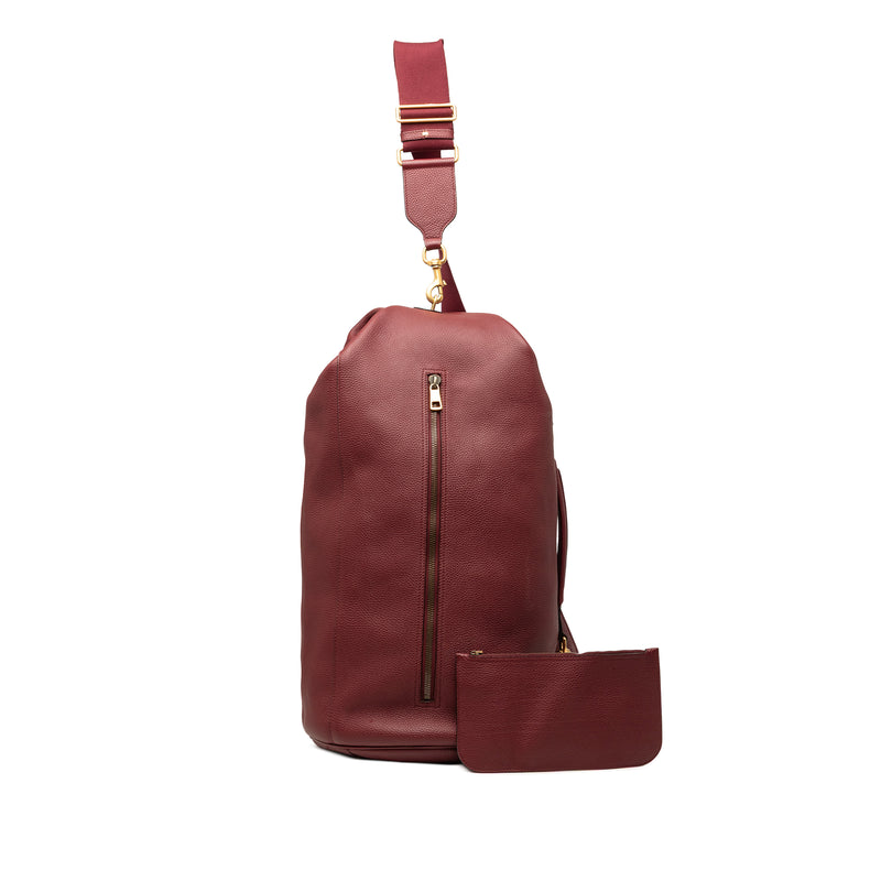 Grained Leather Vertical Zip Sling Bag - Image 8
