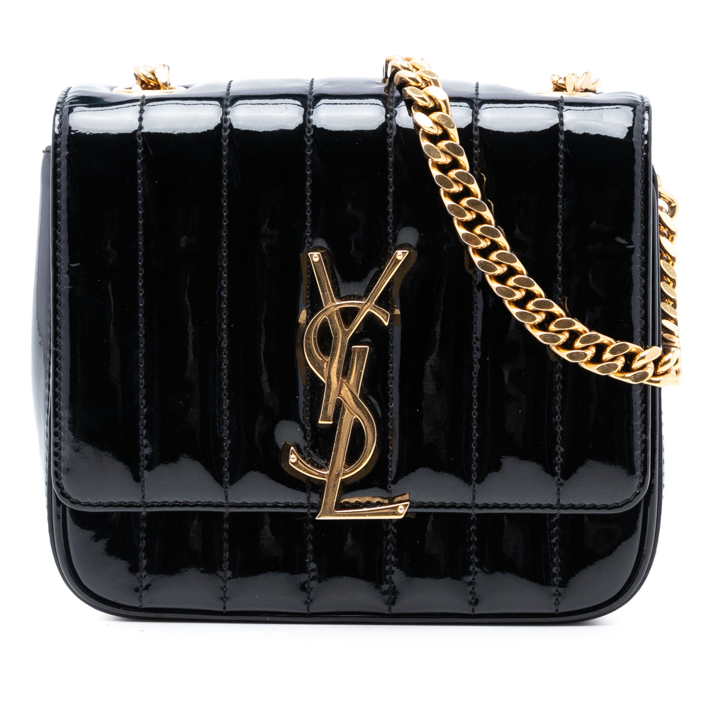 Small Patent Monogram Vicky Chain Bag - Image 1