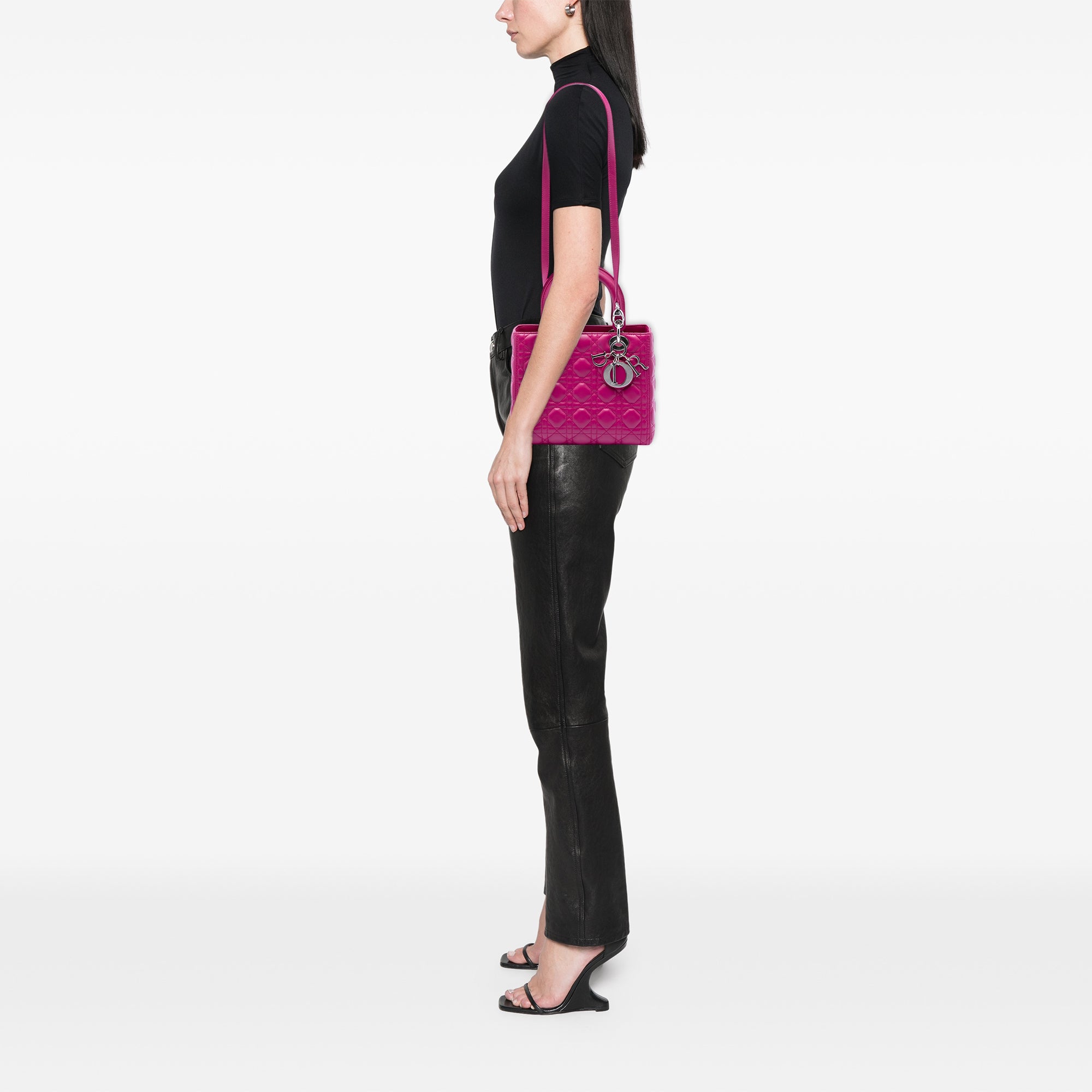 Medium Lambskin Cannage Lady Dior - Image 5