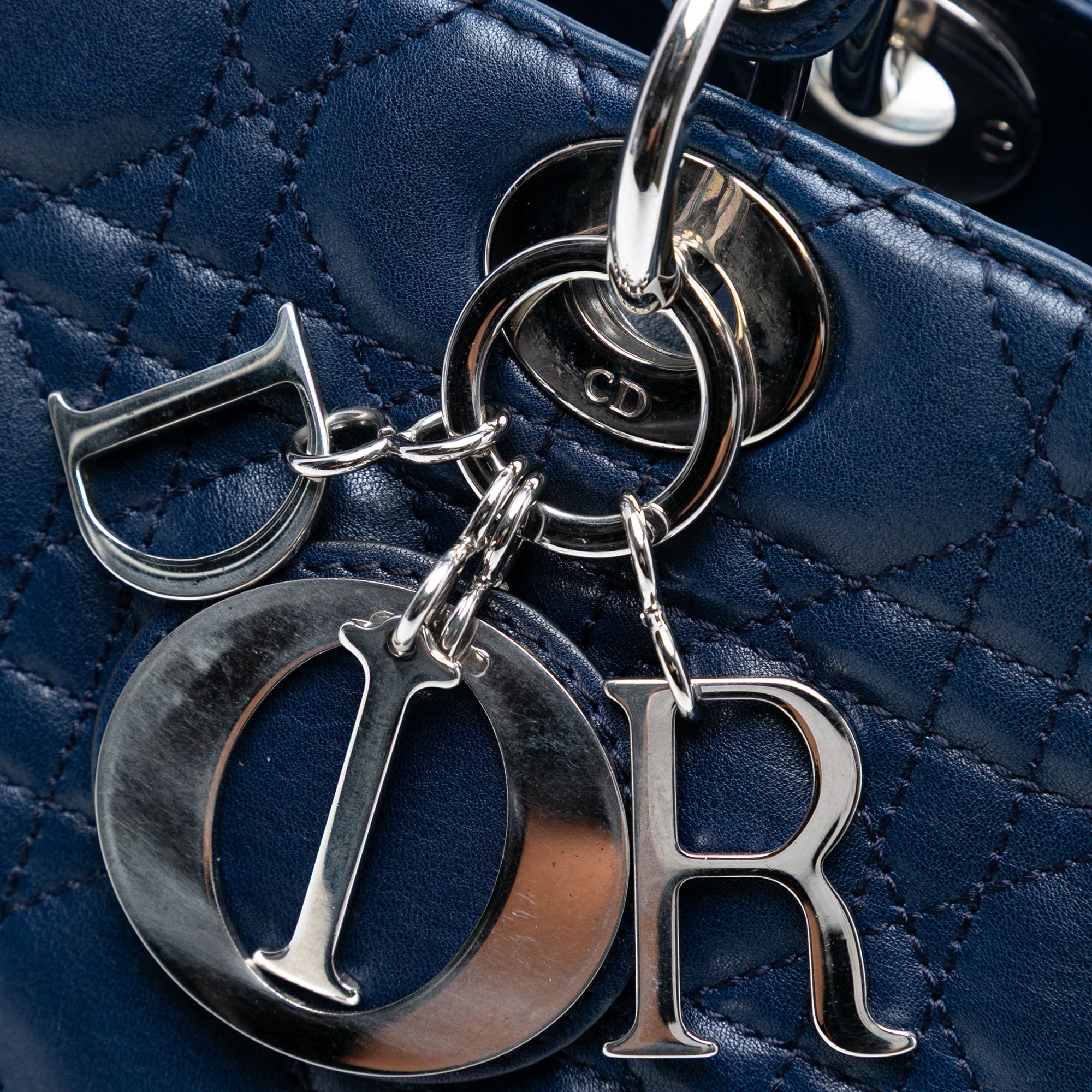 Large Lambskin Cannage Lady Dior - Image 6