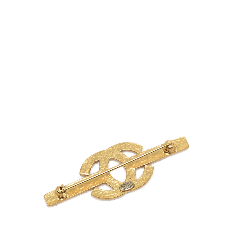CC Gold Plated Strass Bar Brooch - Image 2