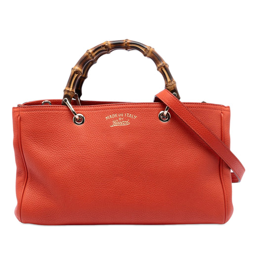Medium Calfskin Bamboo Shopper Satchel - Image 1