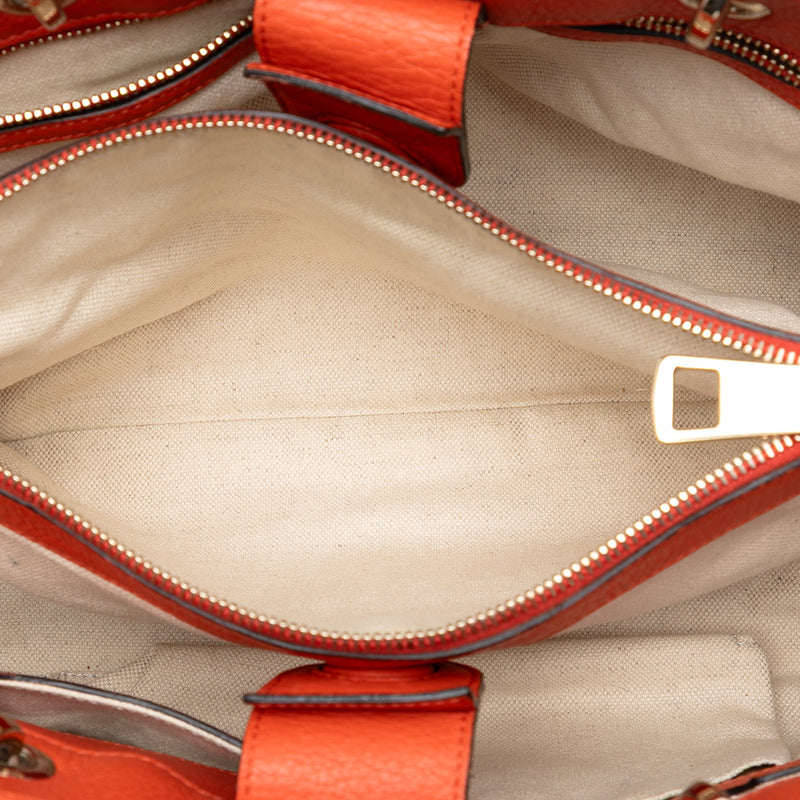 Medium Calfskin Bamboo Shopper Satchel - Image 4