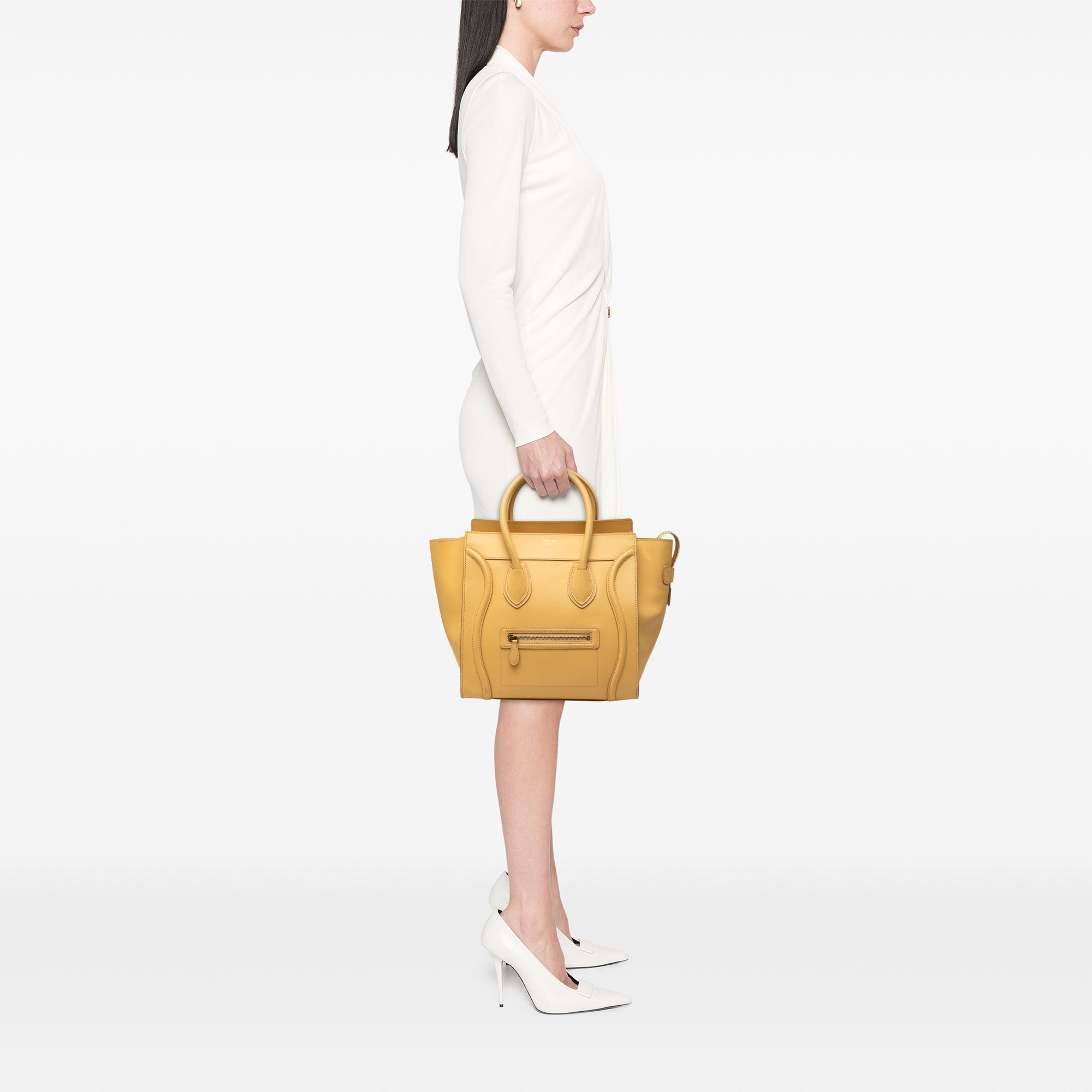 Mini Drummed Calfskin Luggage Tote - Image 7